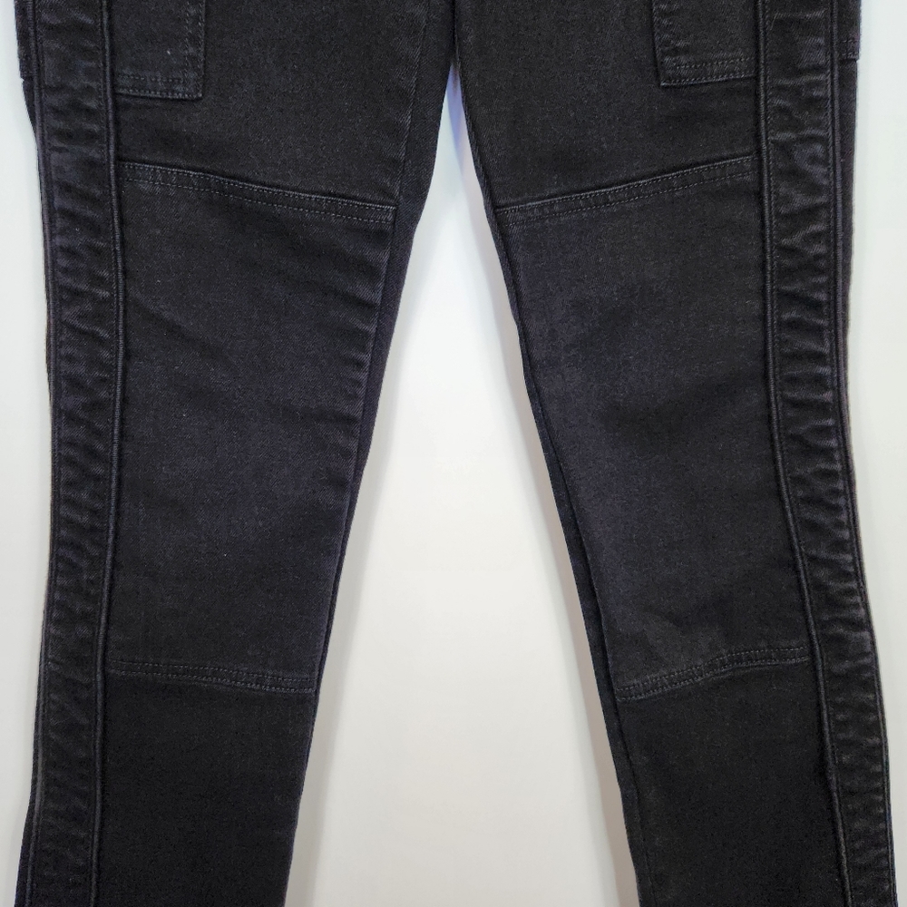 RtA Malka High Rise Straight Leg Jean Utility Details Aged Black 26 - Picture 5 of 16